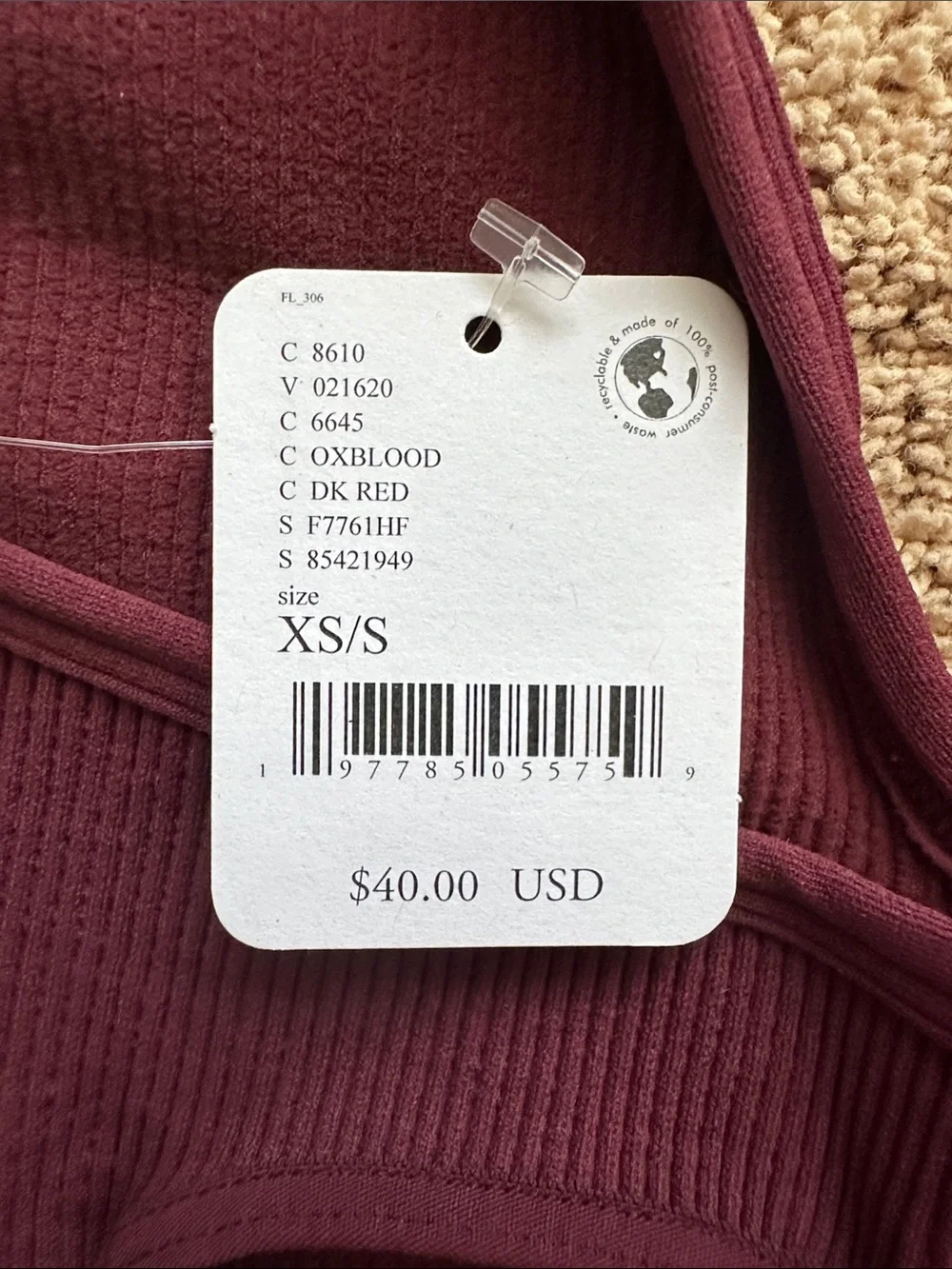 Free People Movement Ribbed Halter Bralette in Deep Plum - Picture 4 of 4